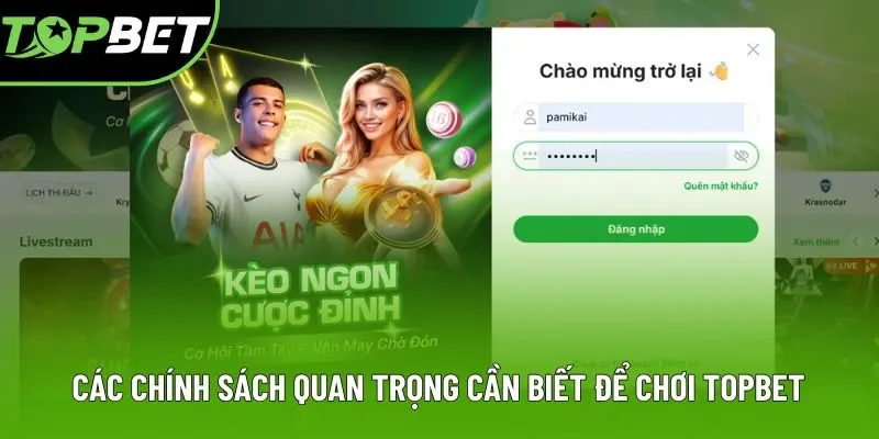 Các chính sách quan trọng cần biết để chơi Topbet